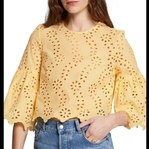 New! & Other Stories Yellow Eyelet Blouse